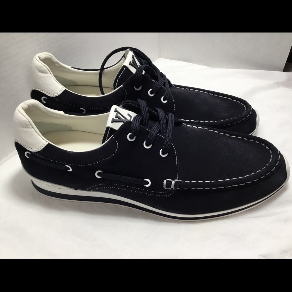 Mens Sz 11 New L Vuitton navy suede casual shoes